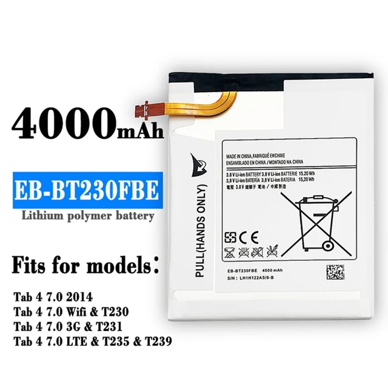 Batterie de remplacement pour tablette Samsung Tab 4 7,0 Batterie de remplacement pour tablette Samsung Tab 4 7,0